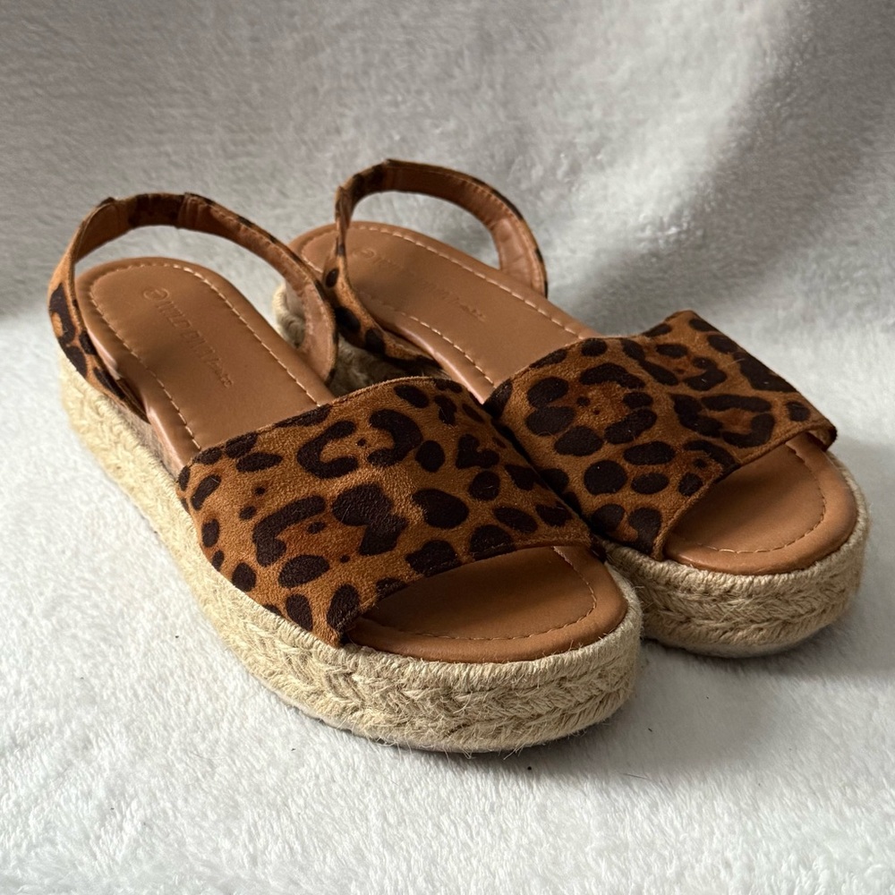 Leopard Print Espadrille Sandals Wild Diva Lounge Size‎ 9 Wedge Women’s